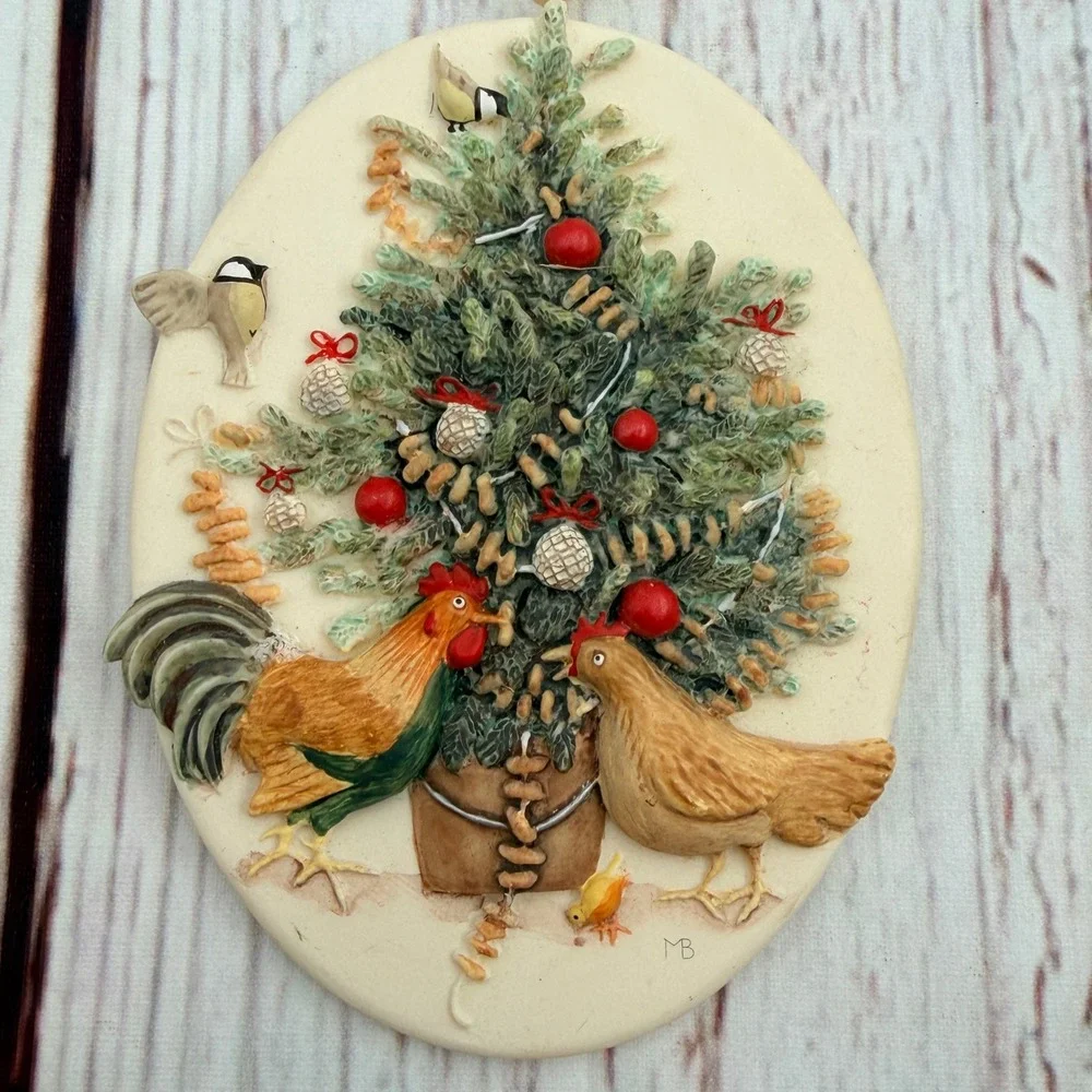 Hallmark Marjolein Bastin 1996 Rooster Christmas Tree Ornament Nature Sketchbook